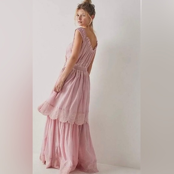Free People Pink Lace Trim Maxi Dress - Picture 4 of 11